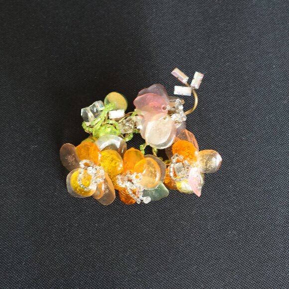 Christian Lacroix hand-wired animated impressionist flower petals BROOCH - Picture 3 of 9